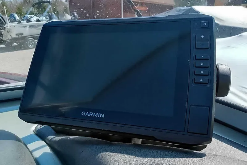 Slide: The Image of Garmin device on 2018 Tracker Targa V-18 Combo boat dashboard. - 32