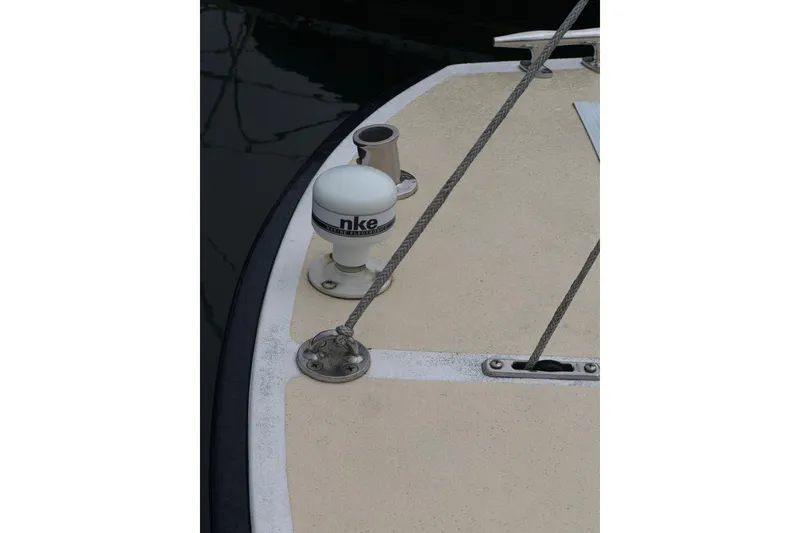 Slide: The Image of Bow of 2017 Alerion Express 28 sailboat with rigging and electronics. - 13