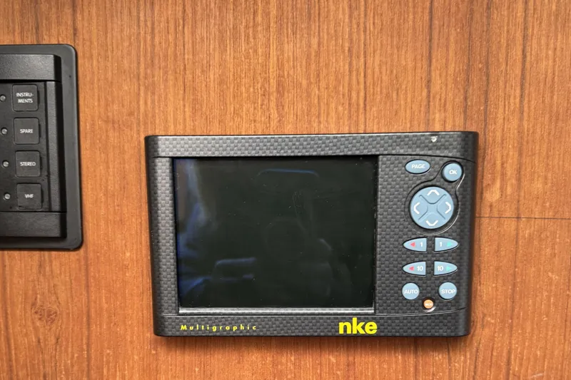 Slide: The Image of NKE Multigraphic display on 2017 Alerion Express 28 yacht, mounted on wooden panel. - 23