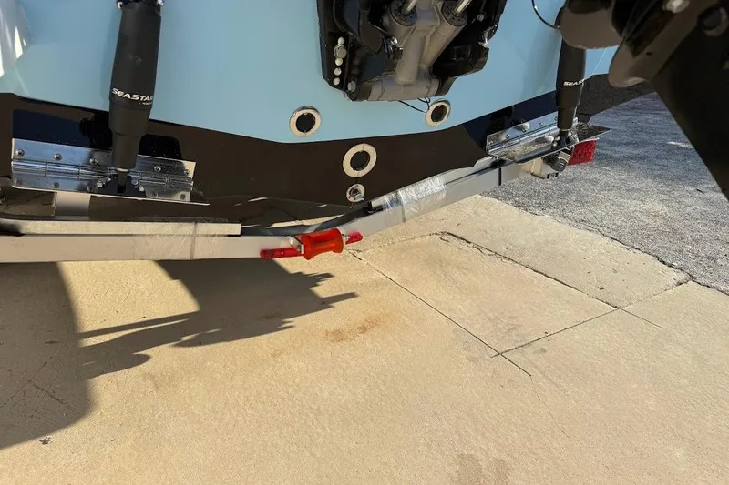Slide: The Image of Rear view of a 2026 Sea Pro 230 Bay boat on a trailer. - 8