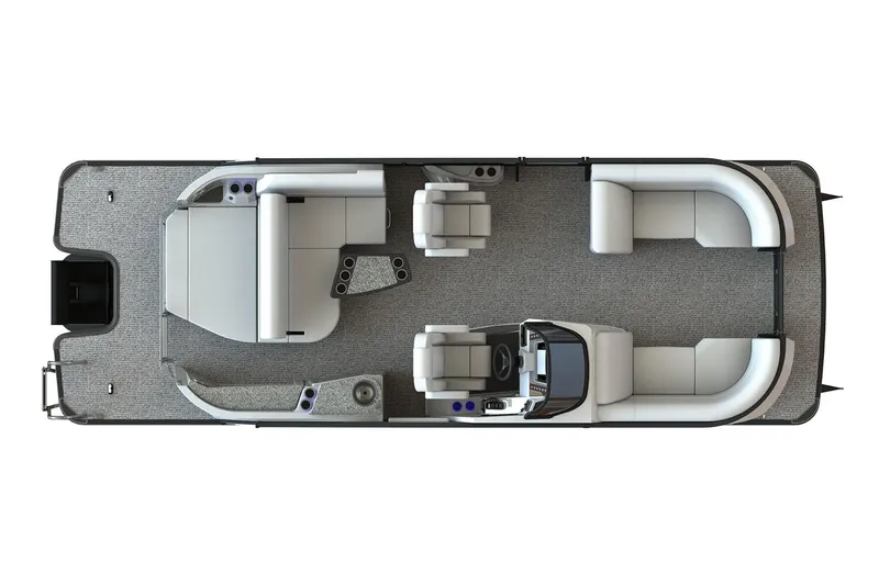 Slide: The Image of 2026 Sylvan G3 CLZ DH boat with Yamaha SHO VMAX outboard engine in a garage. - 21