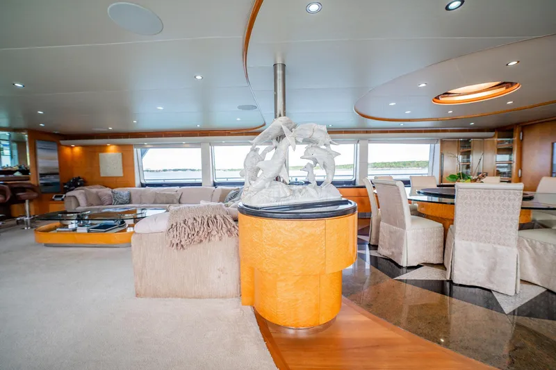 Slide: The Image of Luxurious interior of 1996 Cheoy Lee 145 Global Series yacht with elegant furnishings and decor. - 31