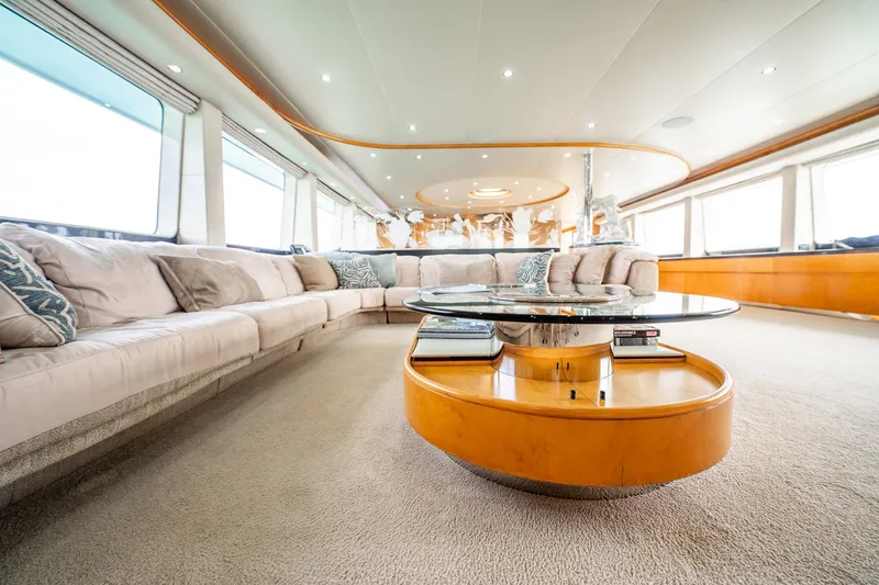 Slide: The Image of Luxurious interior of 1996 Cheoy Lee 145 Global Series yacht with elegant seating and modern decor. - 37