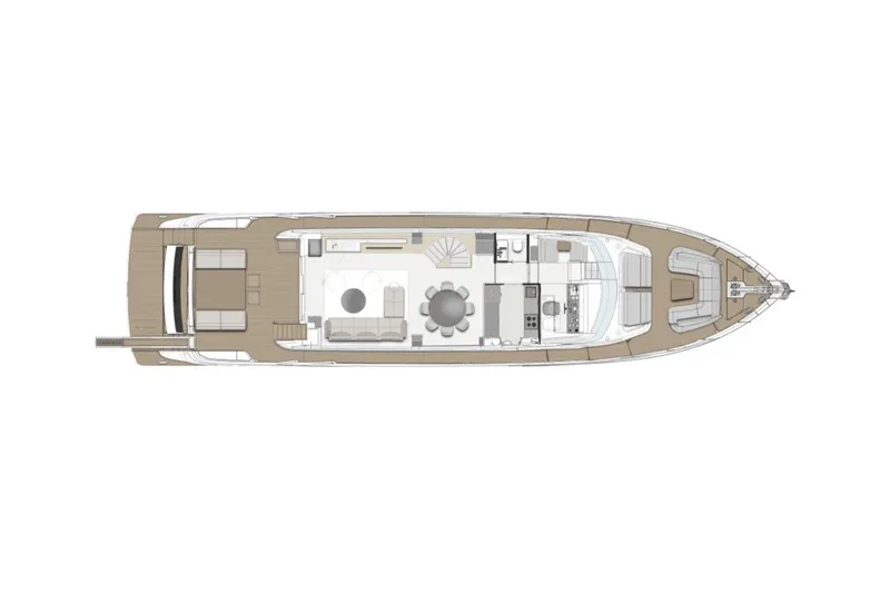 Slide: The Image of Floor plan of 2023 Ferretti Yachts 860, showcasing luxurious interior layout. - 58