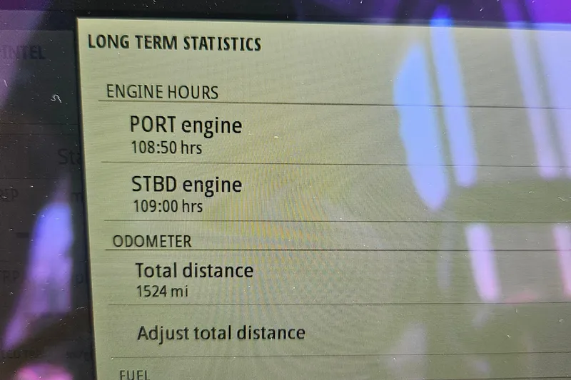Slide: The Image of Display showing MJM 35 engine hours and odometer reading, 2023 model. - 38