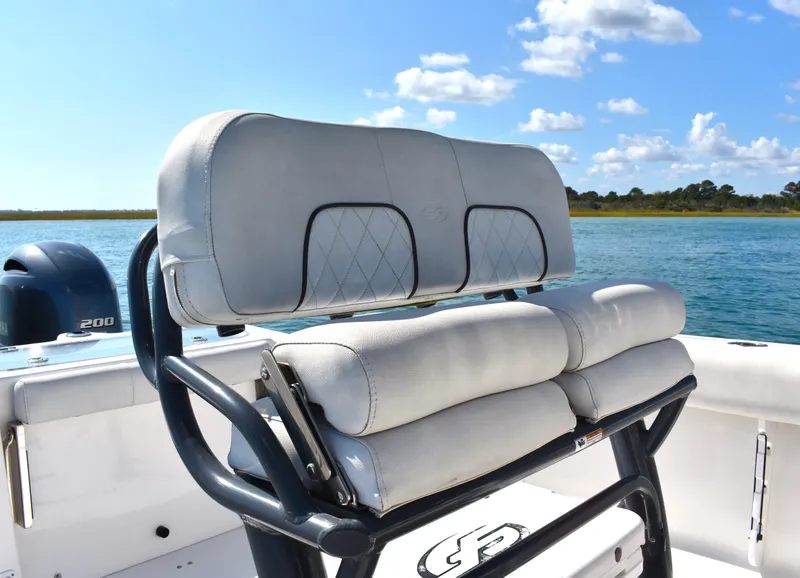 Slide: The Image of 2020 Sea Fox 266 Commander boat seat with ocean view and blue sky. - 17