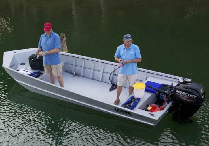 Slide: The Image of Manufacturer Provided Image: 2014 Lowe Roughneck 1756 boat with two men fishing on a lake. - 21