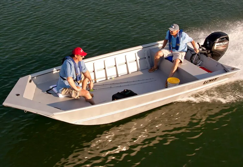 Slide: The Image of Manufacturer Provided Image: 2014 Lowe Roughneck 1756 boat with two men fishing on a lake. - 22
