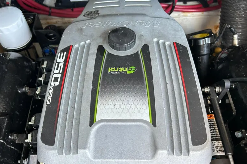 Slide: The Image of MerCruiser 350 MAG engine in a 2015 Sea Ray 270 Sundeck boat. - 51