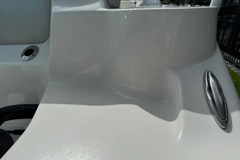 Slide: The Image of 2024 Key West 263 FS boat interior detail with sleek design and metallic accents. - 30