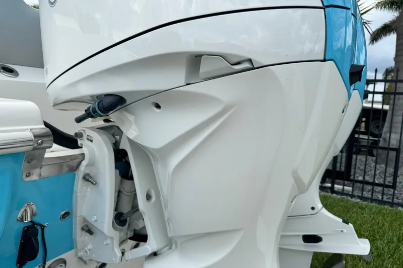 Slide: The Image of 2024 Key West 263 FS boat engine close-up, showcasing sleek design and modern features. - 7