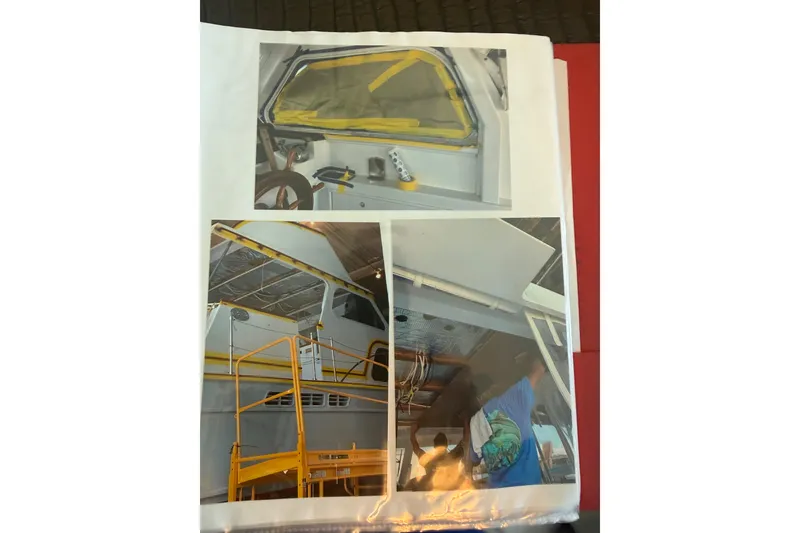 Slide: The Image of 2006 Huckins Atlantic 44 yacht interior and exterior maintenance images. - 44