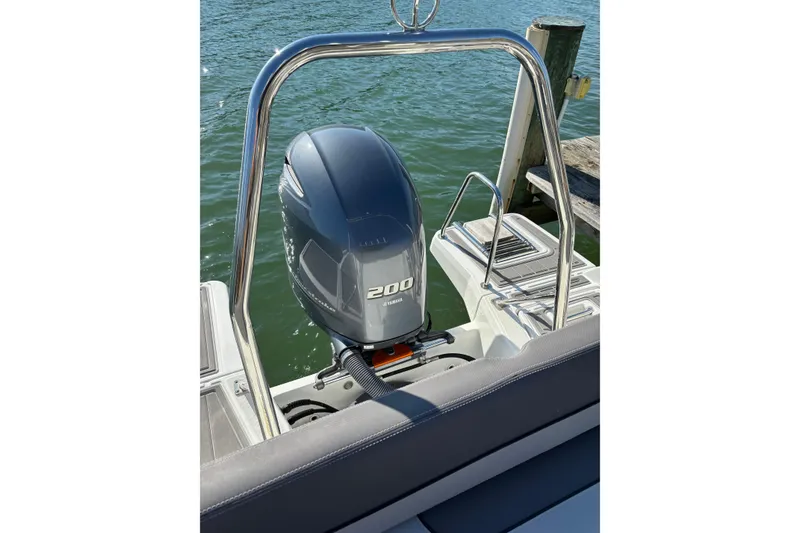 Slide: The Image of 2023 Jeanneau Leader 6.5 CC Series 3 with Yamaha 200 engine at dock. - 10