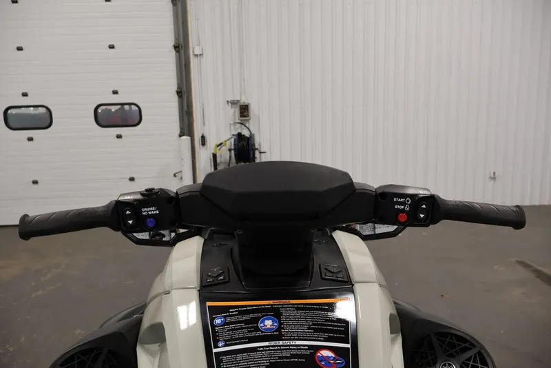 Slide: The Image of 2026 Yamaha WaveRunner VX Cruiser HO handlebars in a garage setting. - 10