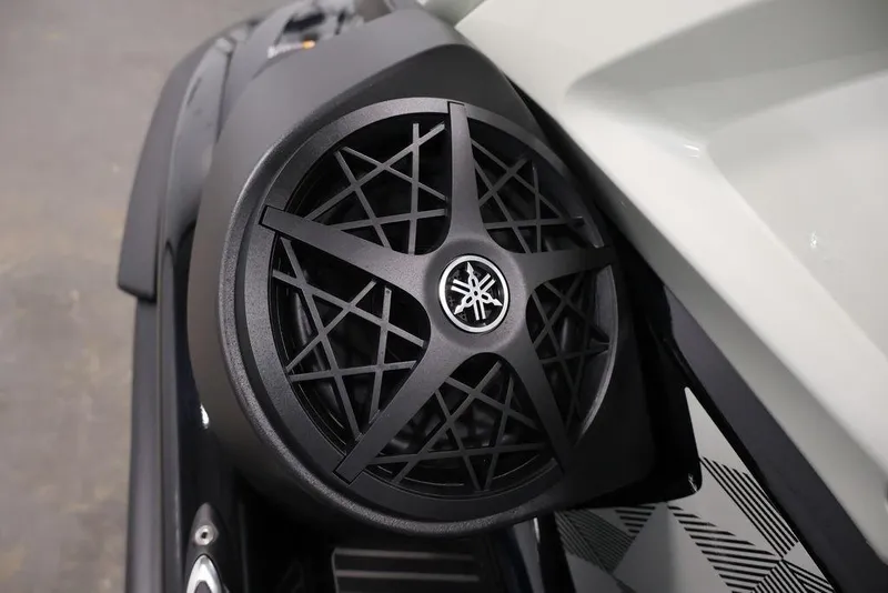 Slide: The Image of 2026 Yamaha WaveRunner VX Cruiser HO speaker detail, showcasing sleek design and branding. - 15