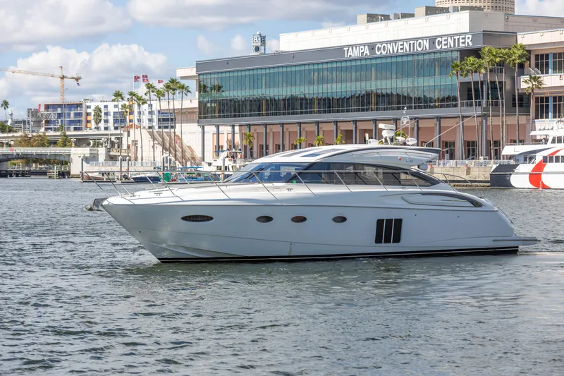 The Image of 2013 Princess V57 luxury yacht near Tampa Convention Center. - 0