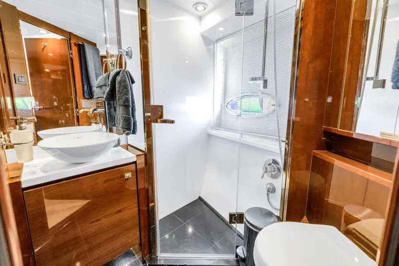 Slide: The Image of Luxurious bathroom on a 2013 Princess V57 yacht. - 19