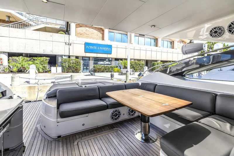 Slide: The Image of Luxurious interior of 2013 Princess V57 yacht docked at marina. - 27