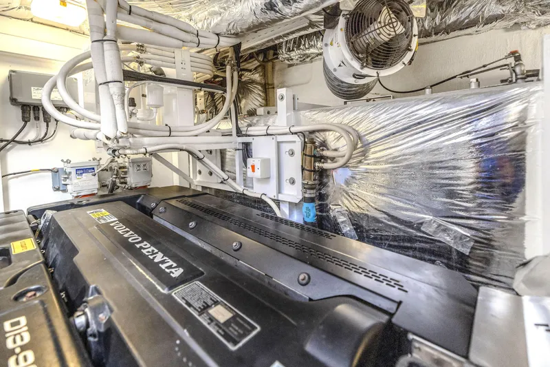 Slide: The Image of Engine room of 2013 Princess V57 yacht with Volvo Penta engine. - 36