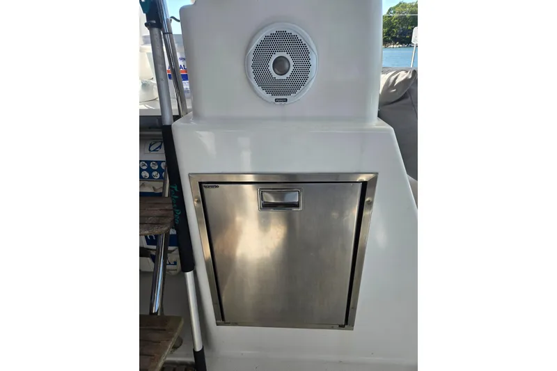 Slide: The Image of 2018 Fountaine Pajot Helia 44 Evolution yacht with stainless steel storage and speaker. - 32