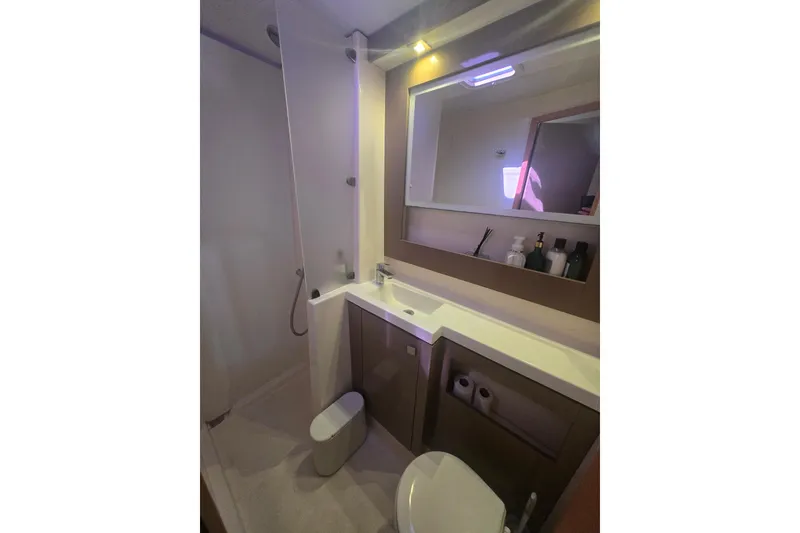 Slide: The Image of Modern bathroom interior on 2018 Fountaine Pajot Helia 44 Evolution yacht. - 37