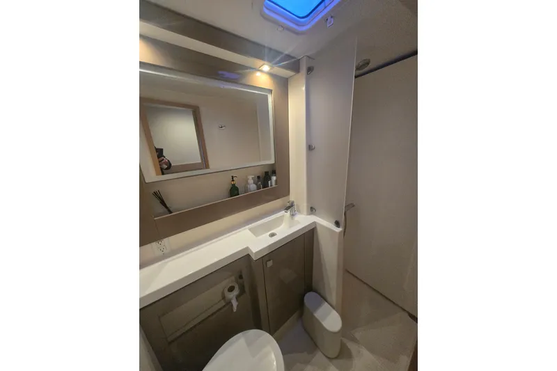 Slide: The Image of Bathroom interior of 2018 Fountaine Pajot Helia 44 Evolution yacht, featuring modern fixtures. - 38
