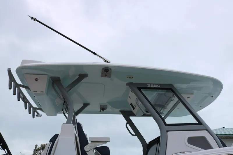 Slide: The Image of 2026 Sea Fox 368 Commander boat, featuring sleek design and advanced fishing equipment. - 5