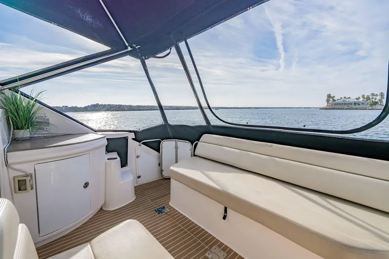 Slide: The Image of Luxurious 2010 Regal Commodore 4460 yacht interior with scenic ocean view. - 14