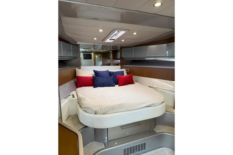 Slide: The Image of Luxurious interior of 2012 Riva 44' Rivarama yacht with modern bedroom design. - 19