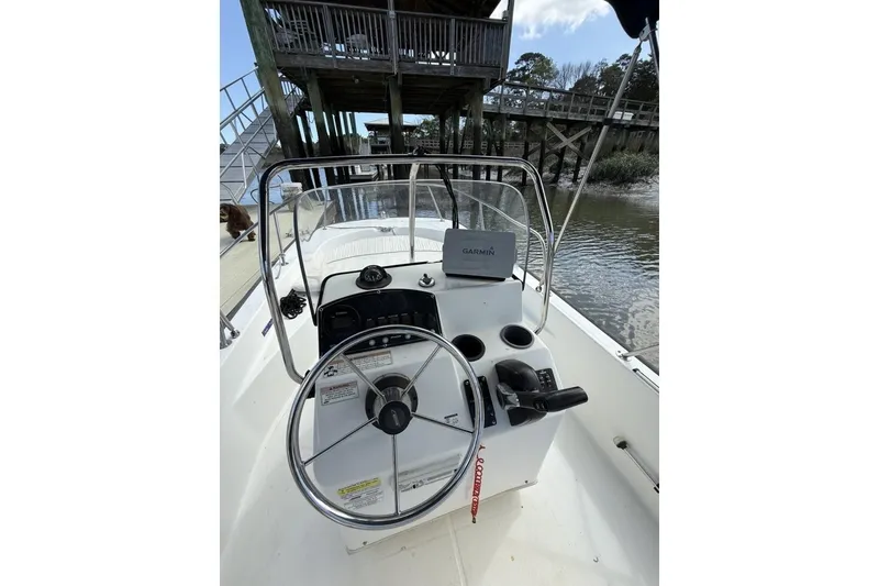 Slide: The Image of 2016 Boston Whaler 170 Montauk boat console with Garmin navigation system. - 7