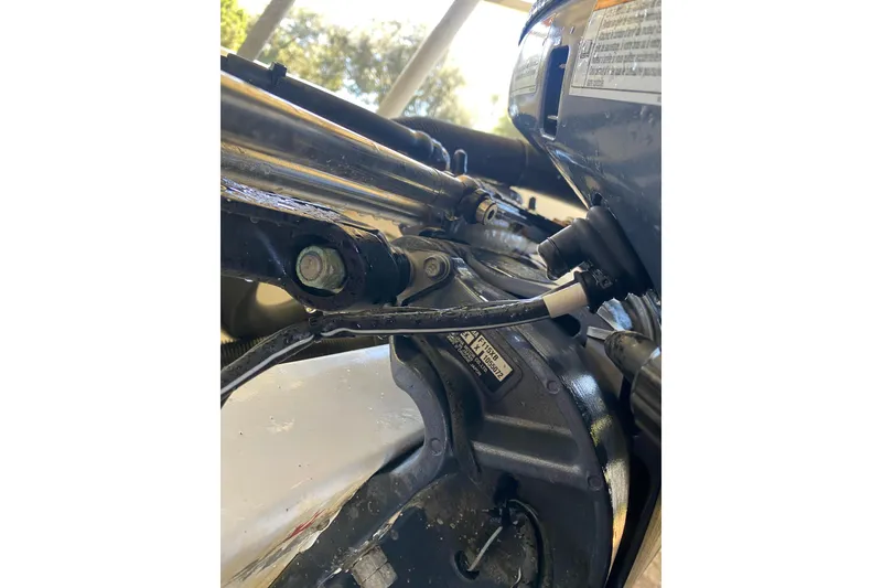 Slide: The Image of Close-up of a 2000 Novurania 21 boat engine components. - 8