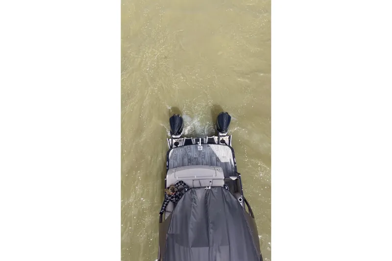 Slide: The Image of Top view of 2022 Avalon Catalina Platinum Cruise boat on water. - 59