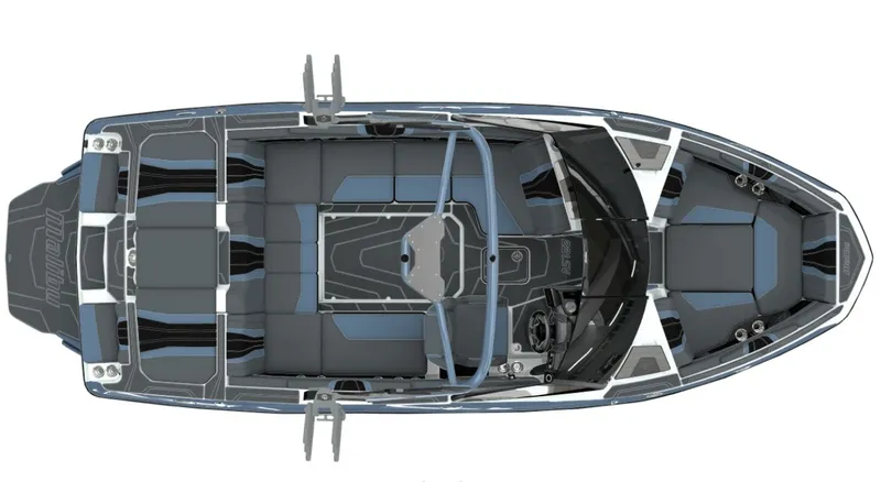 Slide: The Image of Top view of 2026 Malibu Wakesetter 22 LSV boat, modern design. - 5