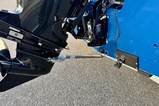 Slide: The Image of 2026 Princecraft Holiday 162 WS MAX boat motor and transom detail. - 14