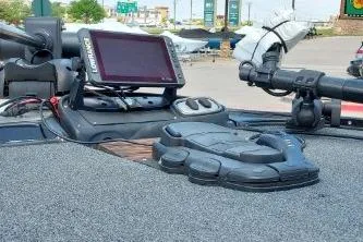 Slide: The Image of 2011 Nitro Z-8 boat dashboard with navigation equipment and controls. - 3