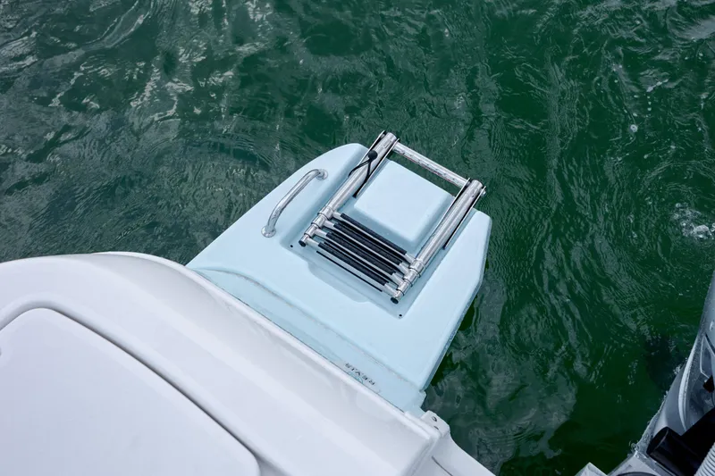 Slide: The Image of Swim ladder on Caymas 24 HB boat, 2026 model. - 35