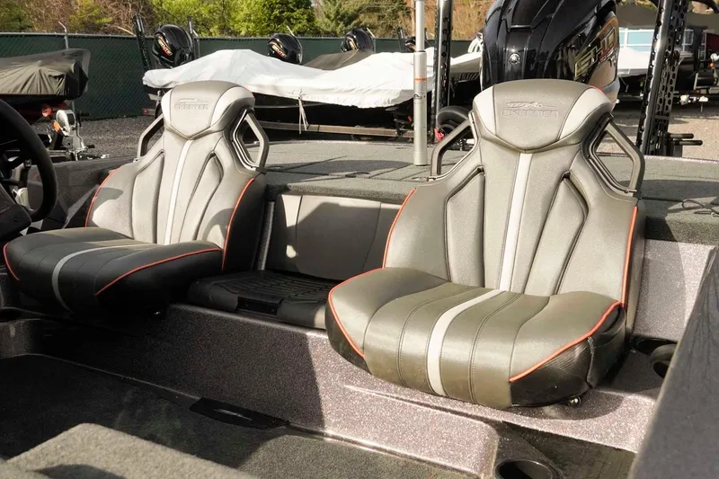 Slide: The Image of 2026 Skeeter ZXE20 boat seats with sleek design and premium upholstery. - 22