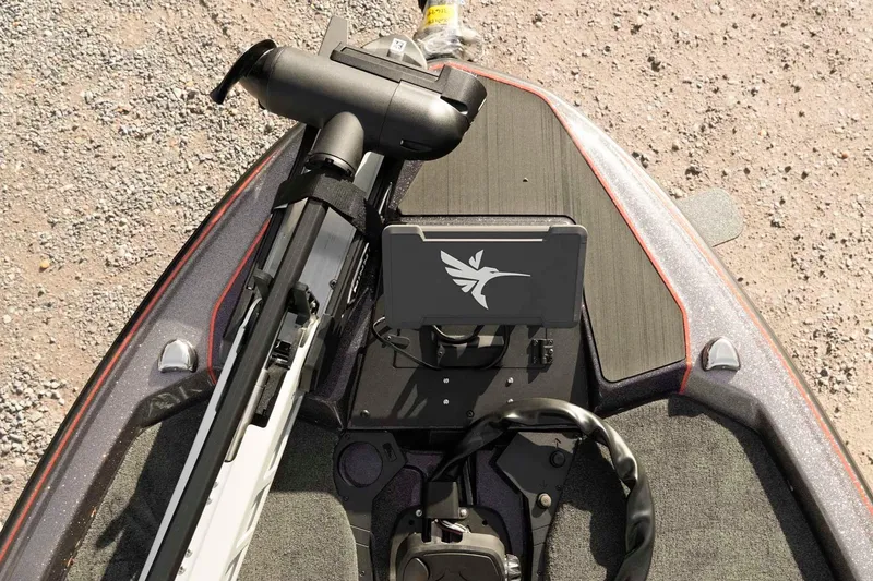 Slide: The Image of 2026 Skeeter ZXE20 boat deck with mounted equipment and control panel. - 28