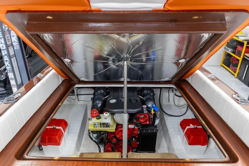 Slide: The Image of Engine compartment of 2025 Comitti Venezia V28 boat, showcasing detailed mechanical components. - 21