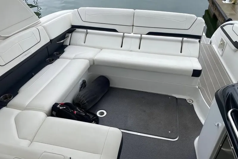 Slide: The Image of Luxurious seating area on a 2020 Formula 350 Sun Sport boat. - 11