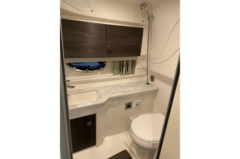 Slide: The Image of 2020 Formula 350 Sun Sport bathroom with modern fixtures and compact design. - 19