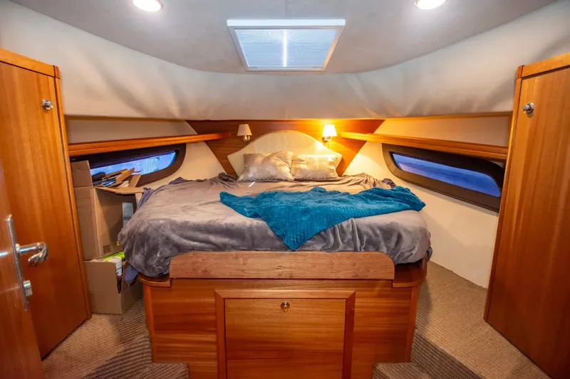 Slide: The Image of Luxurious cabin interior of 2019 Monachus 45 Issa yacht with cozy bed and ambient lighting. - 14