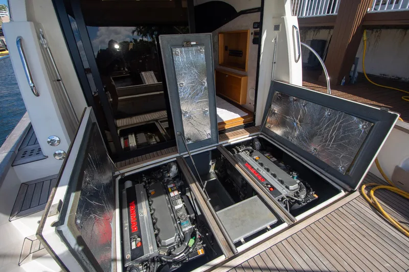 Slide: The Image of Engine compartment of 2019 Monachus 45 Issa yacht with Yanmar engines visible. - 5