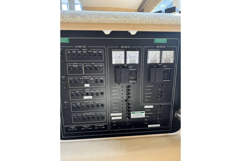 Slide: The Image of Electrical control panel on a 2000 Carver 406 Aft Cabin Motor Yacht. - 13