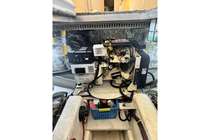 Slide: The Image of Engine room of 2000 Carver 406 Aft Cabin Motor Yacht with Kohler power system. - 23