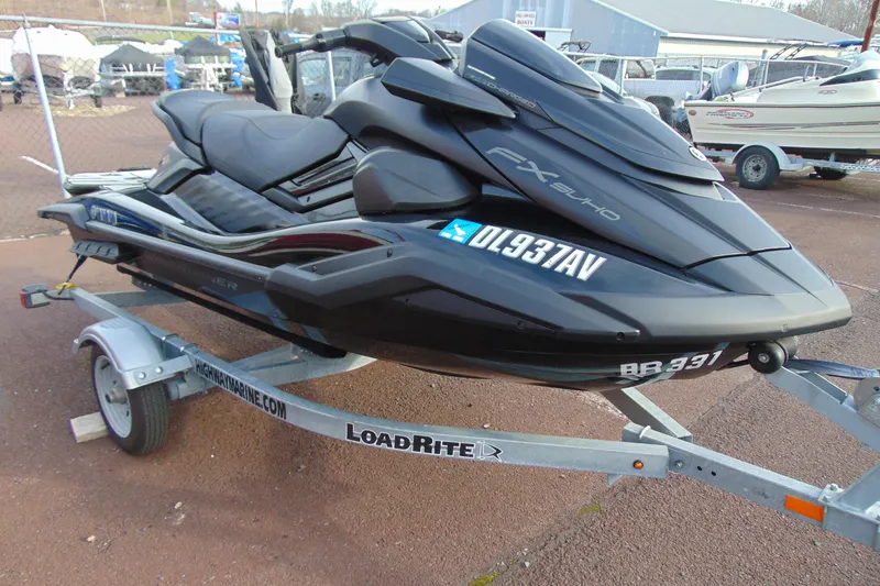 Slide: The Image of 2023 Yamaha WaveRunner FX SVHO on trailer, parked outdoors. - 4