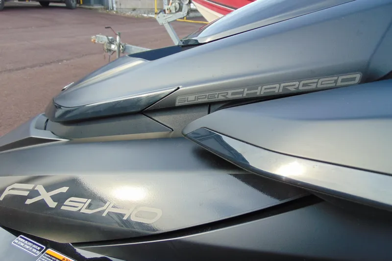 Slide: The Image of 2023 Yamaha WaveRunner FX SVHO, supercharged, sleek design detail. - 8