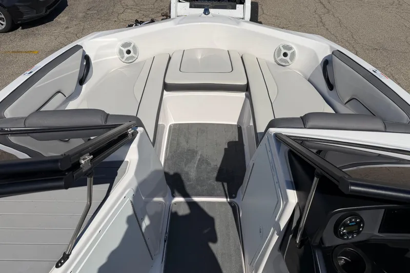 Slide: The Image of 2023 Yamaha Boats SX190 interior with spacious seating and modern design. - 7