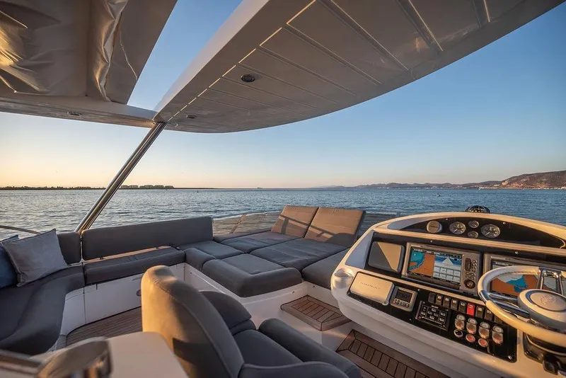 Slide: The Image of Luxurious Sunseeker Manhattan 73 yacht interior with ocean view, 2012 model. - 26