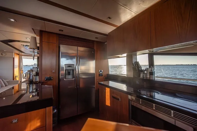 Slide: The Image of Luxurious kitchen interior of 2012 Sunseeker Manhattan 73 yacht with ocean view. - 43
